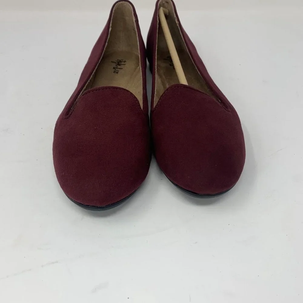 Style & Co Alysonn 10007438700 Ballet Flats Womens 6.5M Plum Suede Slip On S0550
